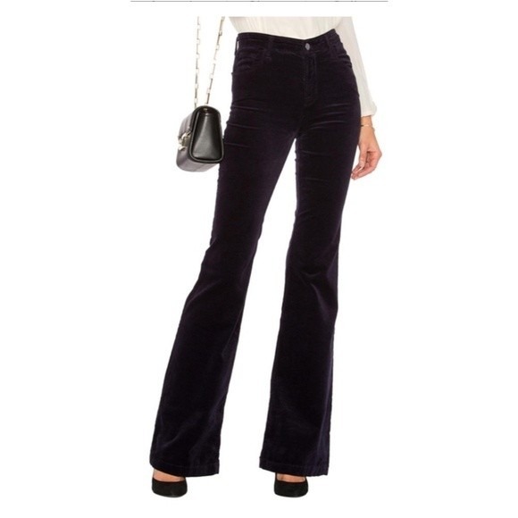 J Brand Martini Velvet Flare Jeans W27 Black Festival Full Length Stretch
